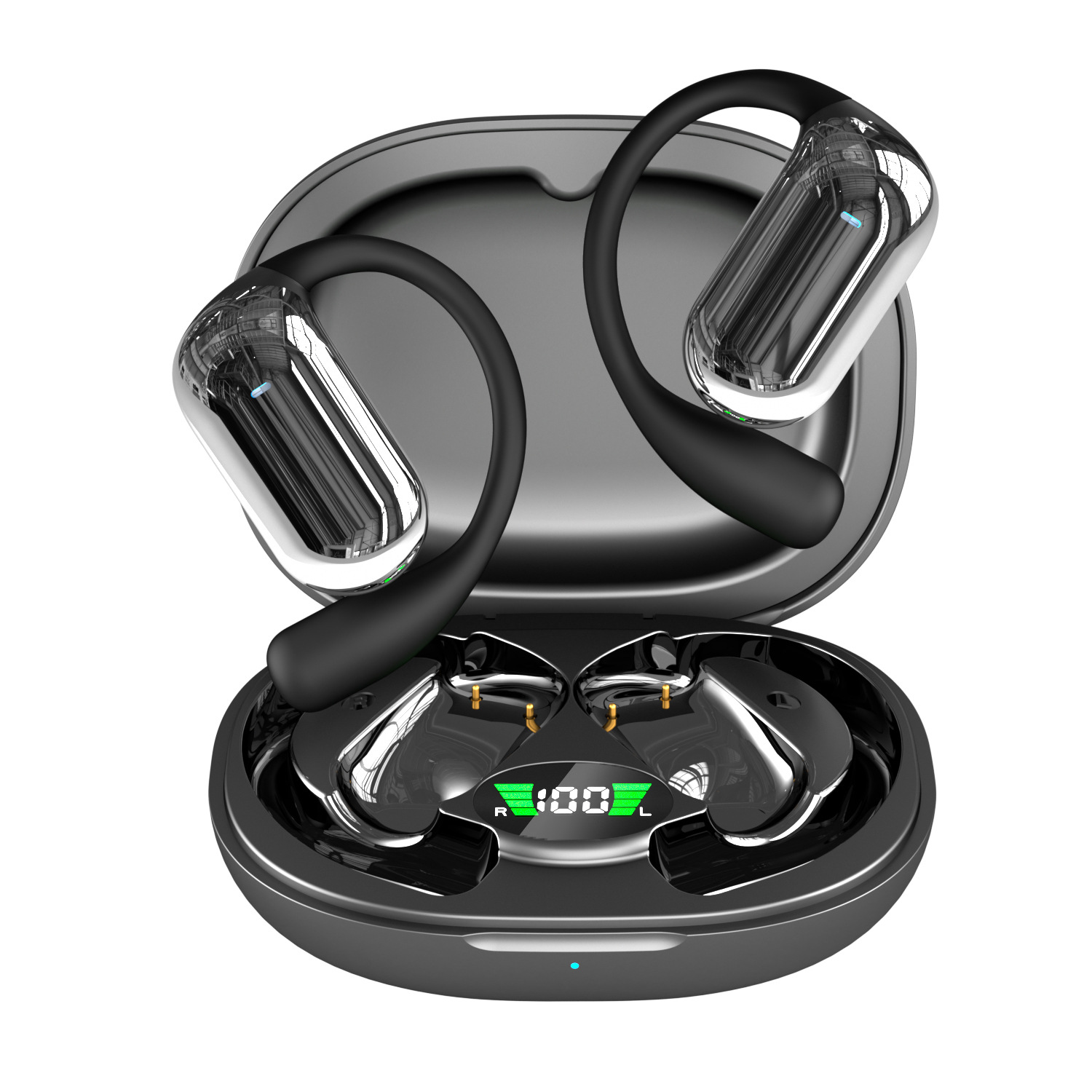 Q16S AI Translation Earbuds with 100+ Languages, Open-Ear Bluetooth 5.4, 45H Battery, Black/Khaki/White